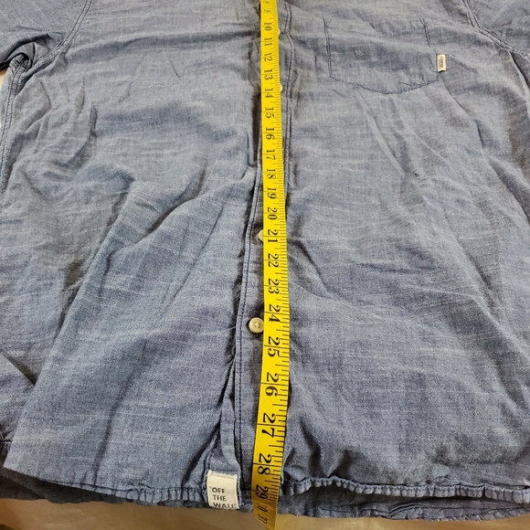 Vans Off the Wall Button Down Shirt Short Sleeve Sz XL Blue - Picture 6 of 7